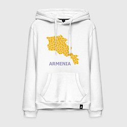 Толстовка-худи хлопковая мужская Golden Armenia, цвет: белый
