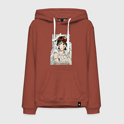 Толстовка-худи хлопковая мужская Princеss mononoke, цвет: кирпичный