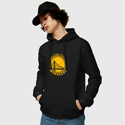 Толстовка-худи хлопковая мужская Golden state Warriors NBA, цвет: черный — фото 2