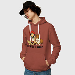 Толстовка-худи хлопковая мужская Эйн & Эд, цвет: кирпичный — фото 2