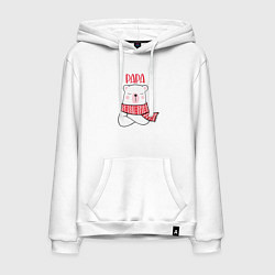Толстовка-худи хлопковая мужская Family Papa Bear, цвет: белый