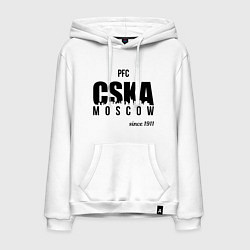 Толстовка-худи хлопковая мужская CSKA since 1911, цвет: белый