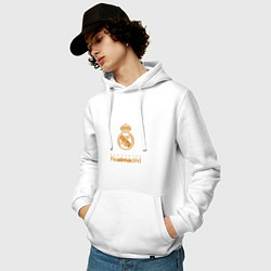 Толстовка-худи хлопковая мужская Real Madrid Logo, цвет: белый — фото 2