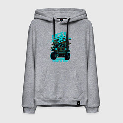 Толстовка-худи хлопковая мужская Авто чемпион дорог, цвет: меланж