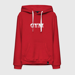 Толстовка-худи хлопковая мужская GYM- образ жизни, цвет: красный