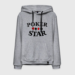Толстовка-худи хлопковая мужская Poker Star, цвет: меланж