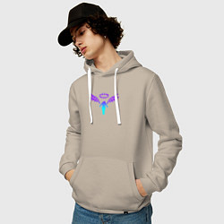 Толстовка-худи хлопковая мужская WALHALLA TEAM NEON LOGO ТОКИЙСКИЕ МСТИТЕЛИ, цвет: миндальный — фото 2