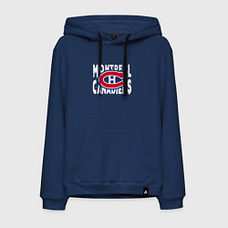 Толстовка-худи хлопковая мужская Монреаль Канадиенс, Montreal Canadiens, цвет: тёмно-синий