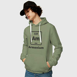 Толстовка-худи хлопковая мужская Armenium, цвет: авокадо — фото 2