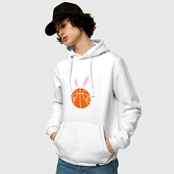 Толстовка-худи хлопковая мужская Basketball Bunny, цвет: белый — фото 2