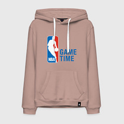 Толстовка-худи хлопковая мужская NBA Game Time, цвет: пыльно-розовый