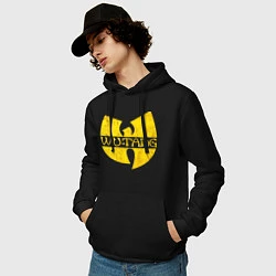 Толстовка-худи хлопковая мужская Wu tang logo, цвет: черный — фото 2