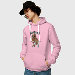 Толстовка-худи хлопковая мужская GTA San Andreas girl, цвет: светло-розовый — фото 2