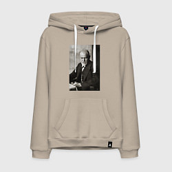 Толстовка-худи хлопковая мужская Casual freud, цвет: миндальный