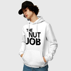 Толстовка-худи хлопковая мужская The nut job, цвет: белый — фото 2