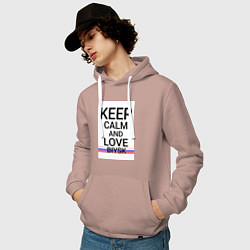 Толстовка-худи хлопковая мужская Keep calm Biysk Бийск ID731, цвет: пыльно-розовый — фото 2