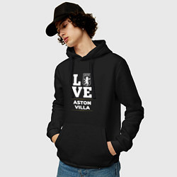 Толстовка-худи хлопковая мужская Aston Villa Love Classic, цвет: черный — фото 2