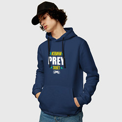 Толстовка-худи хлопковая мужская Извини Prey Зовет, цвет: тёмно-синий — фото 2