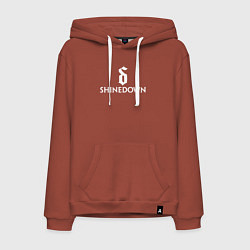Толстовка-худи хлопковая мужская Shinedown логотип с эмблемой, цвет: кирпичный