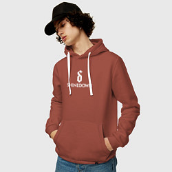 Толстовка-худи хлопковая мужская Shinedown логотип с эмблемой, цвет: кирпичный — фото 2