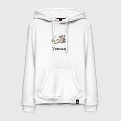 Толстовка-худи хлопковая мужская Уставший Иноске Клинок, уничтожающий демонов, цвет: белый