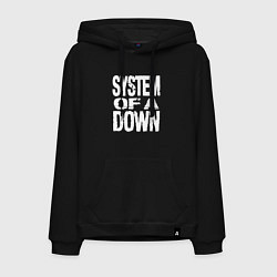 Толстовка-худи хлопковая мужская System of a Down логотип, цвет: черный