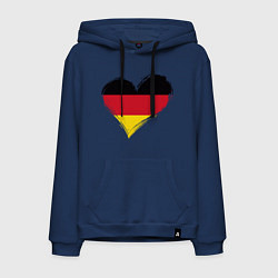 Толстовка-худи хлопковая мужская Сердце - Германия, цвет: тёмно-синий