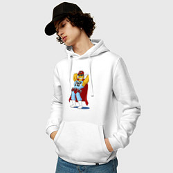 Толстовка-худи хлопковая мужская Duffman - Simpsons, цвет: белый — фото 2