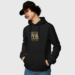 Толстовка-худи хлопковая мужская PUBG Mobile - gold theme, цвет: черный — фото 2