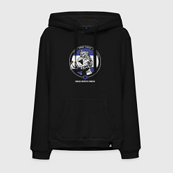 Толстовка-худи хлопковая мужская Krav-maga emblem tiger, цвет: черный