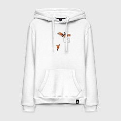 Толстовка-худи хлопковая мужская Красные панды в кармане, цвет: белый