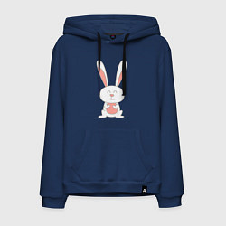 Толстовка-худи хлопковая мужская Smiling Rabbit, цвет: тёмно-синий