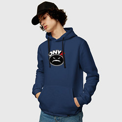 Толстовка-худи хлопковая мужская Onyx - black logo, цвет: тёмно-синий — фото 2