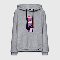 Толстовка-худи хлопковая мужская Милашка Пауэр - Человек бензопила, цвет: меланж