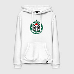 Толстовка-худи хлопковая мужская Счастливого Рождества Starbucks, цвет: белый