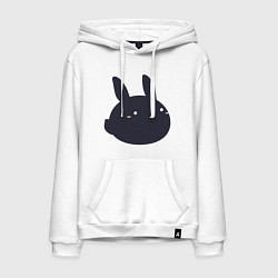 Толстовка-худи хлопковая мужская Черный кролик - минимализм, цвет: белый