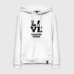 Толстовка-худи хлопковая мужская Counter Strike love classic, цвет: белый