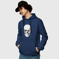 Толстовка-худи хлопковая мужская Platinum Cut Skull, цвет: тёмно-синий — фото 2