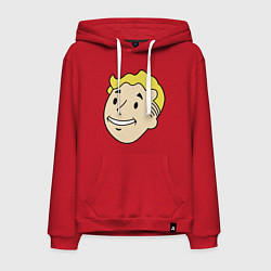 Толстовка-худи хлопковая мужская Vault boy head, цвет: красный