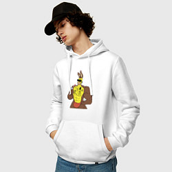 Толстовка-худи хлопковая мужская Homer Simpson - mighty rabbit, цвет: белый — фото 2