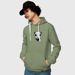 Толстовка-худи хлопковая мужская Хмурый панда, цвет: авокадо — фото 2
