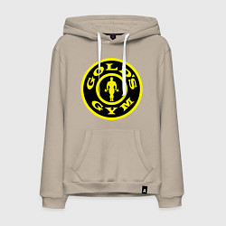 Толстовка-худи хлопковая мужская Golds GYM, цвет: миндальный