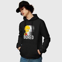Толстовка-худи хлопковая мужская Лиза Симпсон - bored, цвет: черный — фото 2