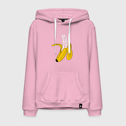 Толстовка-худи хлопковая мужская Заводной банан, цвет: светло-розовый