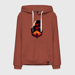 Толстовка-худи хлопковая мужская Геральт из Ривии, цвет: кирпичный