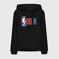 Толстовка-худи хлопковая мужская NBA - big logo, цвет: черный