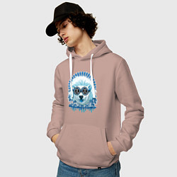 Толстовка-худи хлопковая мужская Blue bear, цвет: пыльно-розовый — фото 2