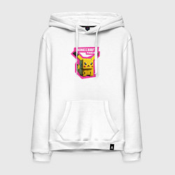 Толстовка-худи хлопковая мужская Minecraft - Pikachu, цвет: белый