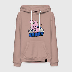 Толстовка-худи хлопковая мужская Cooky BT21 Jungkook, цвет: пыльно-розовый