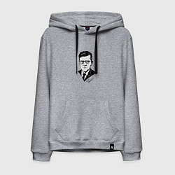 Толстовка-худи хлопковая мужская Композитор Дмитрий Шостакович, цвет: меланж